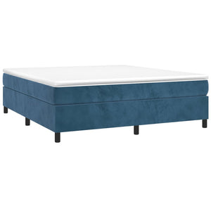 Letto Matrimoniale (con Materasso) 180x200 cm in Velluto Blu Scuro
