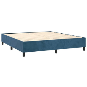 Letto Matrimoniale (con Materasso) 180x200 cm in Velluto Blu Scuro
