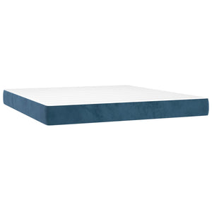 Letto Matrimoniale (con Materasso) 180x200 cm in Velluto Blu Scuro