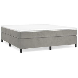 Letto Matrimoniale (con Materasso) Grigio Chiaro 200x200cm Velluto