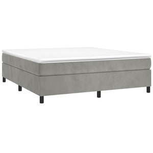 Letto Matrimoniale (con Materasso) Grigio Chiaro 200x200cm Velluto