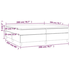 Letto Matrimoniale (con Materasso) Grigio Chiaro 200x200cm Velluto