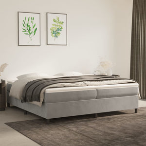 Letto Matrimoniale (con Materasso) Grigio Chiaro 200x200cm Velluto