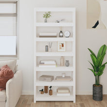 Load image into Gallery viewer, Libreria Bianca 80x35x183 cm in Legno Massello di Pino