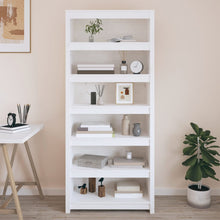 Load image into Gallery viewer, Libreria Bianca 80x35x183 cm in Legno Massello di Pino