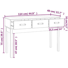 Load image into Gallery viewer, Mobiletto Consolle 3 Cassetti 114x40x75 cm in Massello di Pino