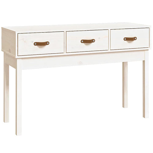 Mobiletto Consolle Bianco 114x40x75 cm in Massello di Pino