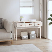 Carica l&#39;immagine nel visualizzatore di Gallery, Mobiletto Consolle Bianco 114x40x75 cm in Massello di Pino