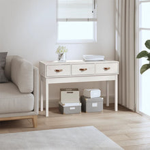 Carica l&#39;immagine nel visualizzatore di Gallery, Mobiletto Consolle Bianco 114x40x75 cm in Massello di Pino