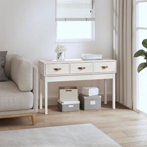 Mobiletto Consolle Bianco 114x40x75 cm in Massello di Pino
