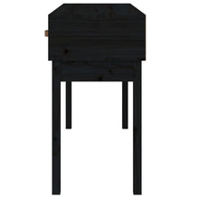 Laden Sie das Bild in den Galerie-Viewer, Tavolo Consolle Nero 114x40x75 cm in Legno Massello di Pino