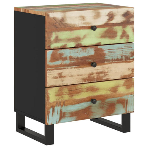Mobiletto Industrial 3 Cassetti 50x33x62cm in Legno Massello Recupero