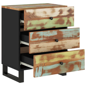 Mobiletto Industrial 3 Cassetti 50x33x62cm in Legno Massello Recupero