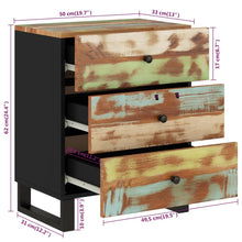 Laden Sie das Bild in den Galerie-Viewer, Mobiletto Industrial 3 Cassetti 50x33x62cm in Legno Massello Recupero