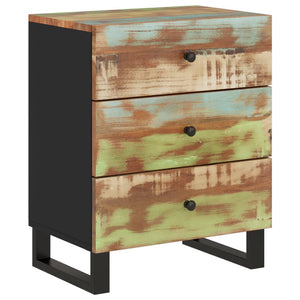 Mobiletto Industrial 3 Cassetti 50x33x62cm in Legno Massello Recupero