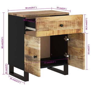 Mobiletto Industrial 50x33x60cm in Legno Massello di Mango