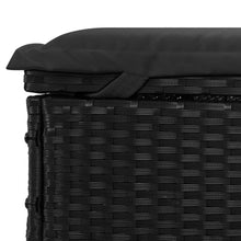 Charger l&#39;image dans la galerie, Lettino con Tetto Pieghevole Nero 213x63x97 cm Polyrattan Nero