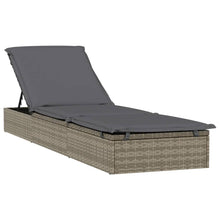 Charger l&#39;image dans la galerie, Lettino con Tetto Rotondo Grigio 211x57x140 cm Polyrattan Grigio