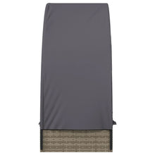 Charger l&#39;image dans la galerie, Lettino con Tetto Rotondo Grigio 211x57x140 cm Polyrattan Grigio