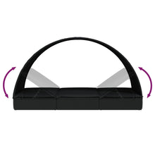 Charger l&#39;image dans la galerie, Lettino con Tetto Rotondo Nero 211x57x140 cm Polyrattan Nero
