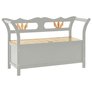 Cassapanca con Schienale Grigia 107x45x75,5 cm Legno Massello di Abete