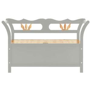 Cassapanca con Schienale Grigia 107x45x75,5 cm Legno Massello di Abete