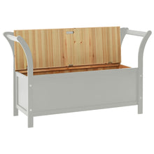 Carica l&#39;immagine nel visualizzatore di Gallery, Cassapanca con Schienale Grigia 107x45x75,5 cm Legno Massello di Abete