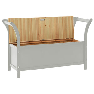 Cassapanca con Schienale Grigia 107x45x75,5 cm Legno Massello di Abete