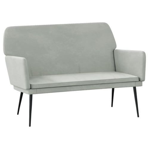 Divanetto Grigio Chiaro 108x79x79 cm in Velluto