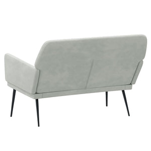 Divanetto Grigio Chiaro 108x79x79 cm in Velluto