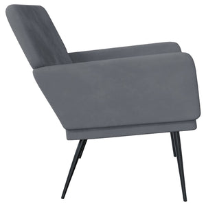 Divanetto Grigio Scuro 108x79x79 cm in Velluto