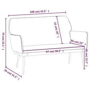 Divanetto Grigio Scuro 108x79x79 cm in Velluto