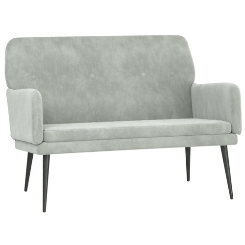Divanetto Grigio Chiaro 108x79x79 cm in Velluto