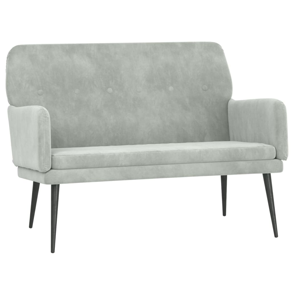 Divanetto Grigio Chiaro 108x79x79 cm in Velluto