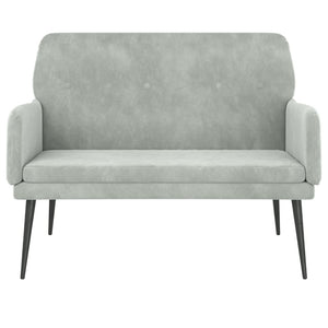 Divanetto Grigio Chiaro 108x79x79 cm in Velluto