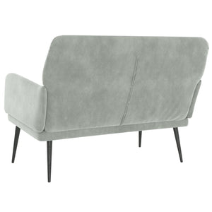 Divanetto Grigio Chiaro 108x79x79 cm in Velluto