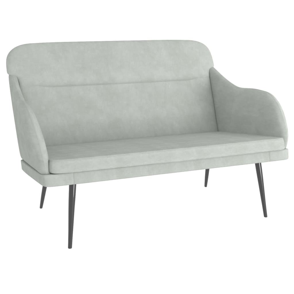 Divanetto Grigio Chiaro 110x76x80 cm in Velluto