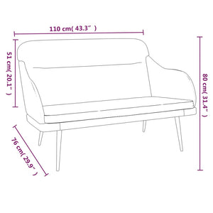 Divanetto Grigio Scuro 110x76x80 cm in Velluto
