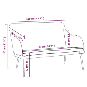 Divanetto Grigio Scuro 110x76x80 cm in Velluto
