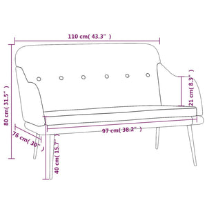 Divanetto Grigio Scuro 110x76x80 cm in Tessuto