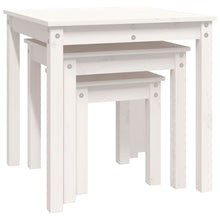Charger l&#39;image dans la galerie, Tavolini a Incastro 3 pz Bianco in Legno Massello di Pino