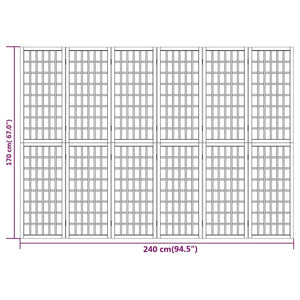 Separè 6 Pannelli Stile Giapponese 240x170 cm