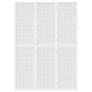 Separè 3 Pannelli Stile Giapponese 120x170 Bianco