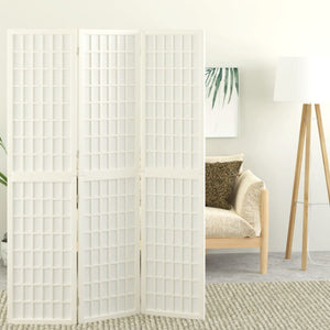 Separè 3 Pannelli Stile Giapponese 120x170 Bianco