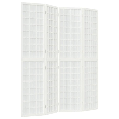 Separè 4 Pannelli Stile Giapponese 160x170 Bianco