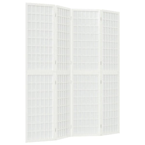 Separè 4 Pannelli Stile Giapponese 160x170 Bianco
