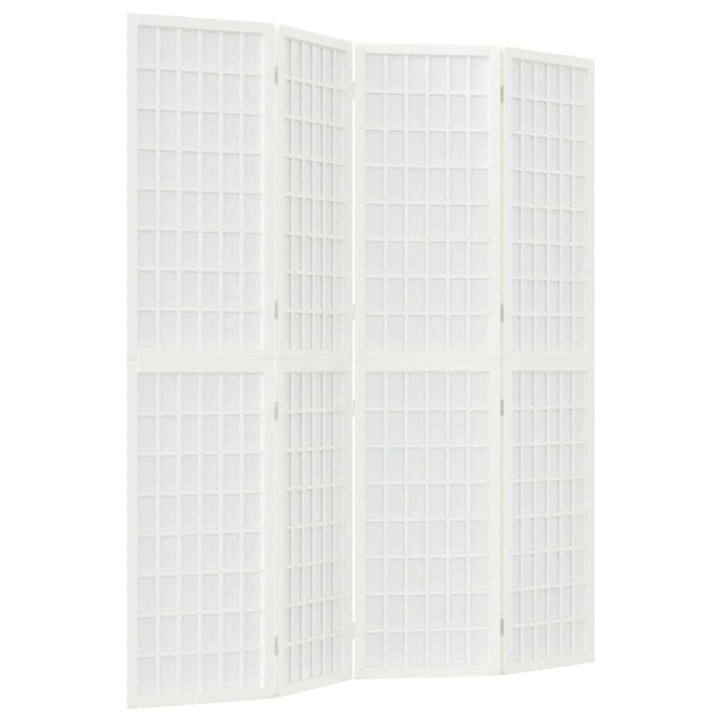 Separè 4 Pannelli Stile Giapponese 160x170 Bianco
