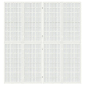 Separè 4 Pannelli Stile Giapponese 160x170 Bianco
