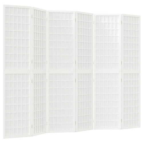 Separè 6 Pannelli Stile Giapponese 240x170 Bianco