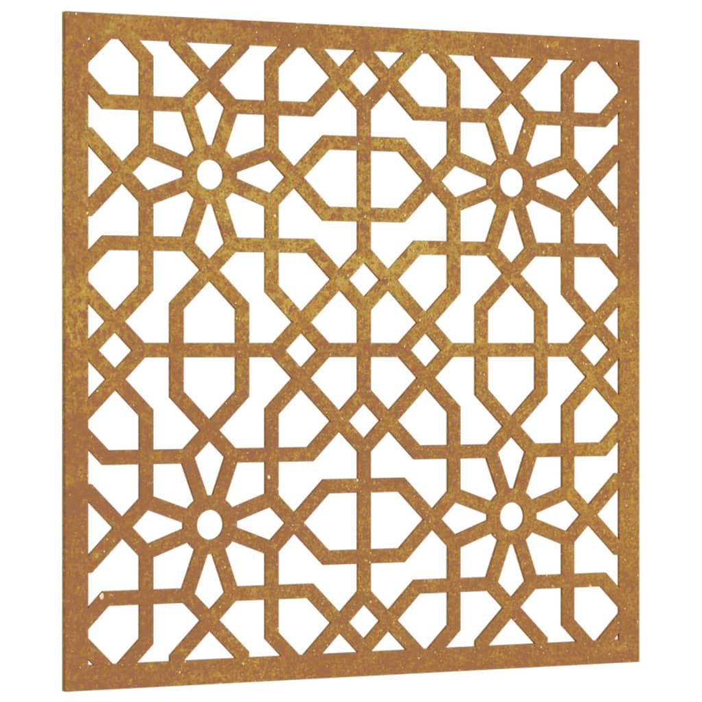 Decorazione Muro da Giardino 55x55 cm Moresco Acciaio Corten